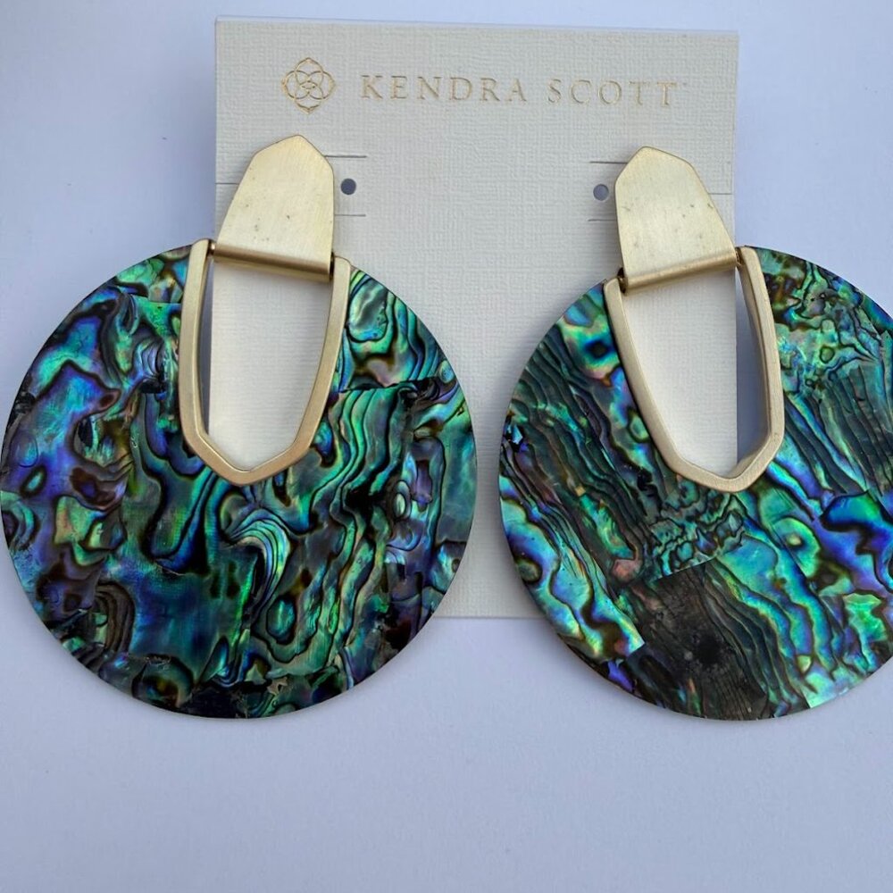 Kendra Scott Diane Abalone Shell Statement Earrin… - image 2